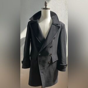 Zara Man knee length black wool men’s coat